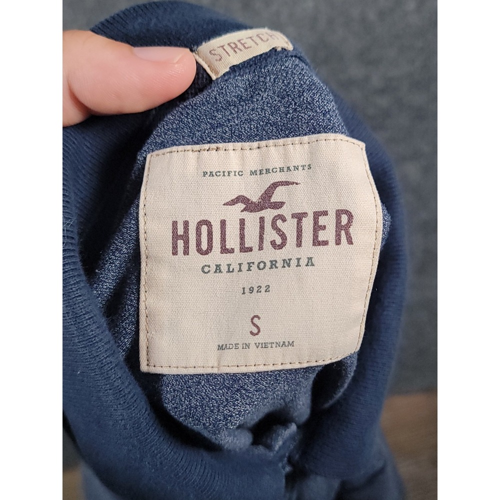 Vintage Hollister Polo Shirt Men Small Blue Preppy Y2K Cotton Short Sleeve Beach - Picture 6 of 11
